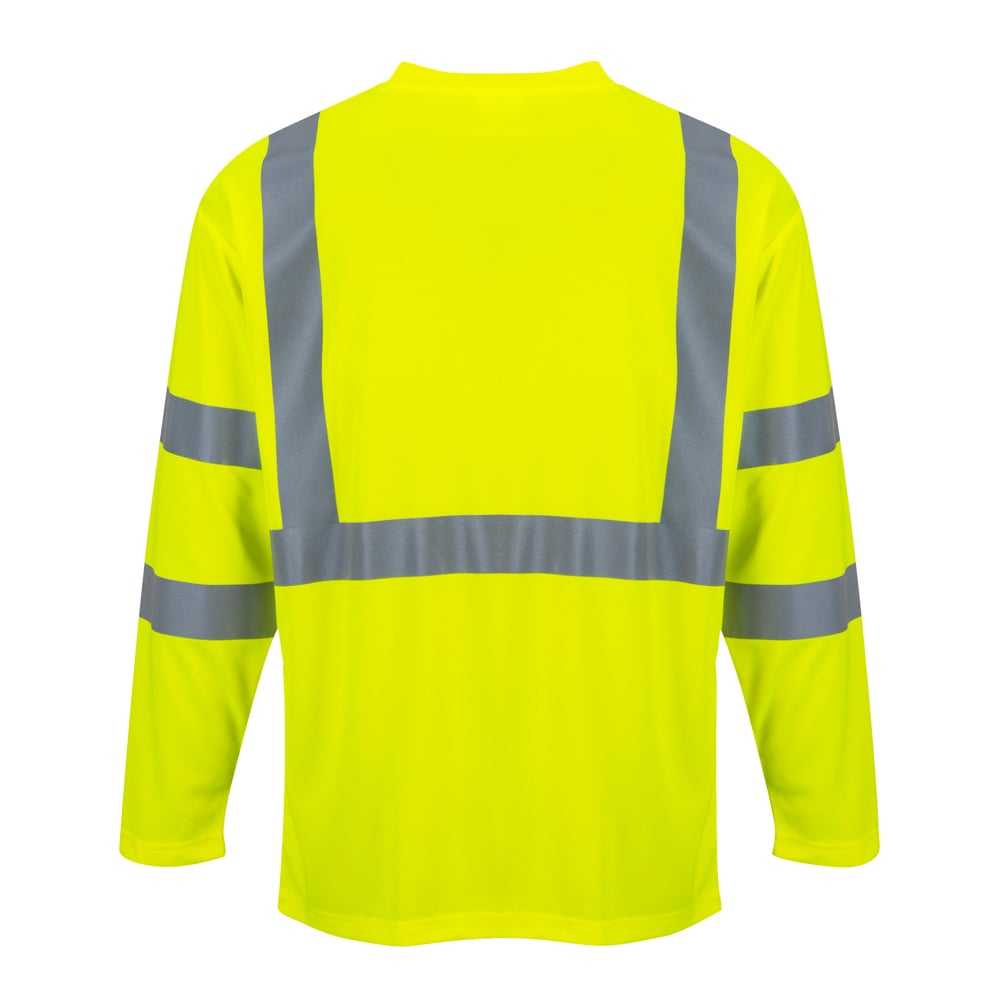 Portwest S191 Series Hi Vis Long - Sleeved T-Shirt with Chest Pocket - Gorvex.com