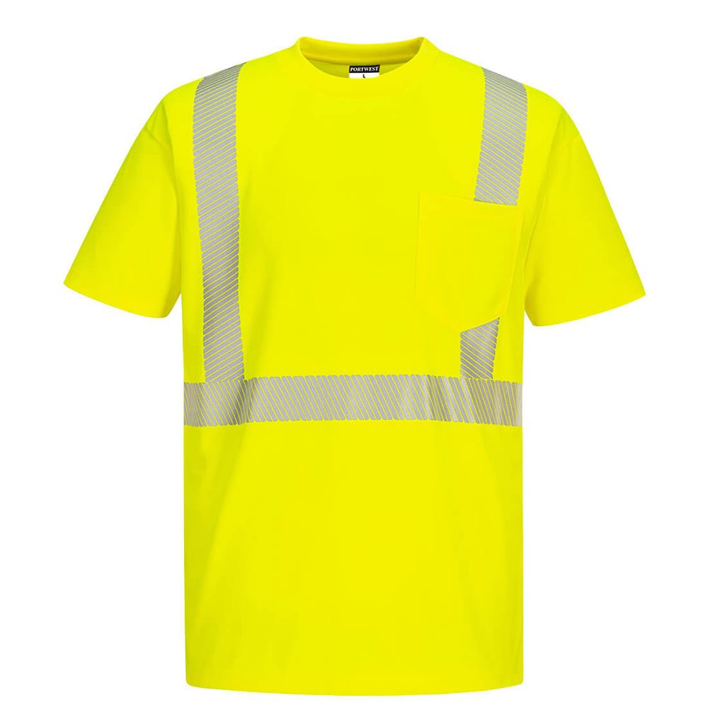 Portwest S194 Hi Vis Short Sleeve Pocket T-Shirt with Segmented Tape - Gorvex.com