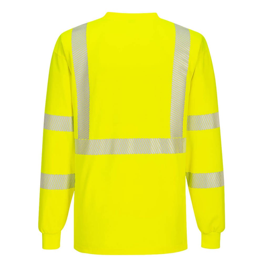 Portwest S195 Hi Vis Long Sleeve Pocket T-Shirt with Segmented Tape - Gorvex.com