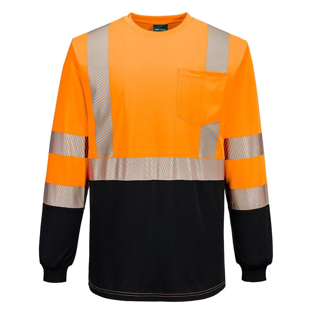 Portwest S197 Hi - Vis Segmented Tape Contrast Long Sleeve T-Shirt - Gorvex.com