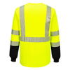 Portwest S197 Hi - Vis Segmented Tape Contrast Long Sleeve T-Shirt - Gorvex.com