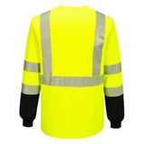 Portwest S197 Hi - Vis Segmented Tape Contrast Long Sleeve T-Shirt - Gorvex.com