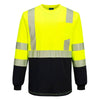 Portwest S197 Hi - Vis Segmented Tape Contrast Long Sleeve T-Shirt - Gorvex.com