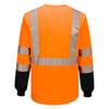 Portwest S197 Hi - Vis Segmented Tape Contrast Long Sleeve T-Shirt - Gorvex.com