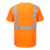 Portwest S198 Hi - Vis Pocketless Short Sleeve T-Shirt - Gorvex.com