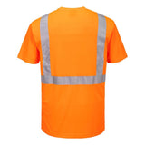 Portwest S198 Hi - Vis Pocketless Short Sleeve T-Shirt - Gorvex.com