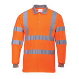 Portwest S277 Series Hi Vis Long - Sleeved Polo Shirt with Knitted Cuffs - Gorvex.com