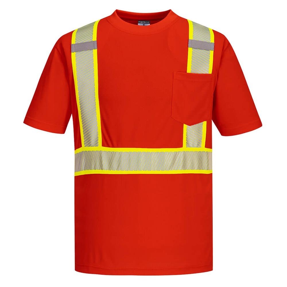 Portwest S396 Iona Plus Black Short Sleeved Shirt with Reflective Tape - Gorvex.com