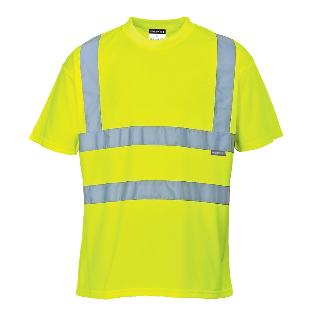 Portwest S478 Hi Vis Yellow Short - Sleeved T-Shirt with Crew Neck - Gorvex.com