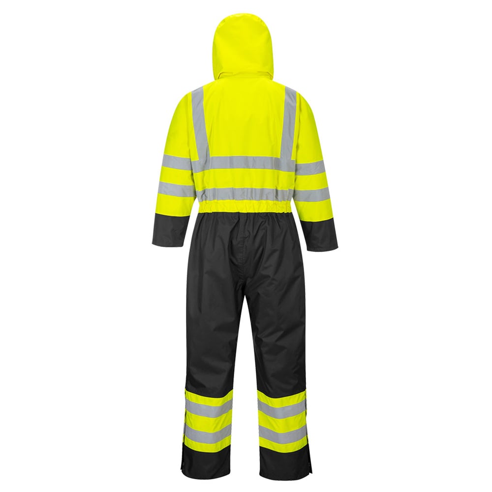 Portwest S485 Hi Vis Lined Contrast Coverall with Zip and Snap Closure - Gorvex.com