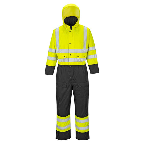 Portwest S485 Hi Vis Lined Contrast Coverall with Zip and Snap Closure - Gorvex.com