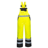 Portwest S489 Hi Vis Lined Contrast Bib & Brace with Side Zipper - Gorvex.com