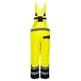 Portwest S489 Hi Vis Lined Contrast Bib & Brace with Side Zipper - Gorvex.com