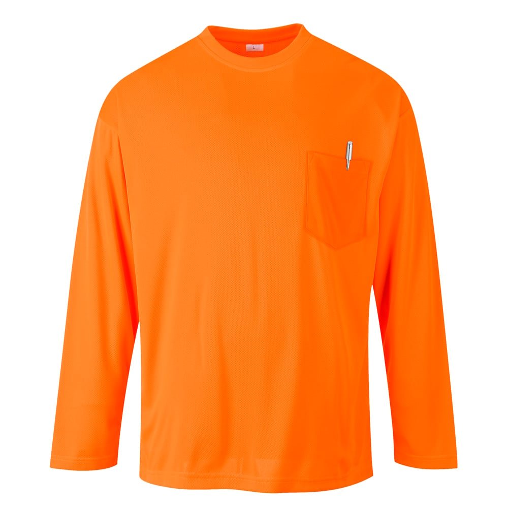 Portwest S579 Series Non - ANSI Hi Vis Long Sleeve T-Shirt with Pocket - Gorvex.com