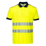 Portwest T180 PW3 Series Hi Vis Short Sleeved Polo Shirt with Side Vents - Gorvex.com