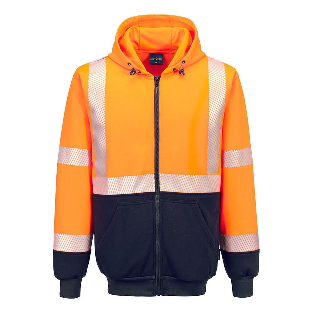 Portwest UB320 Hi - Vis Two - Tone Hoodie with Contrast Segmented Tape - Gorvex.com