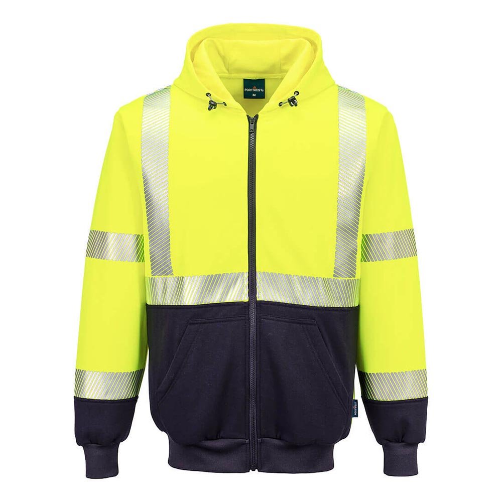 Portwest UB320 Hi - Vis Two - Tone Hoodie with Contrast Segmented Tape - Gorvex.com