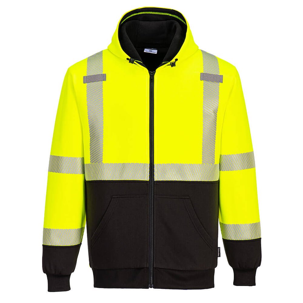 Portwest UB325 Hi Vis Insulated Zipped Hoodie with Contrast Panels - Gorvex.com