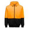 Portwest UB327 Hi - Vis Two - Tone Zipped Hoodie with Ribbed Cuffs - Gorvex.com
