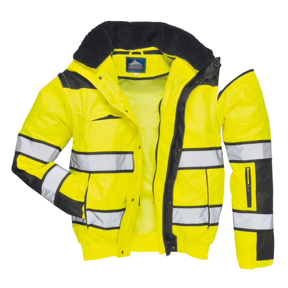 Portwest UC466 Hi Vis Classic Bomber Jacket with Elasticated Waistband - Gorvex.com