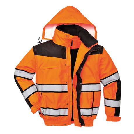 Portwest UC466 Hi Vis Classic Bomber Jacket with Elasticated Waistband - Gorvex.com