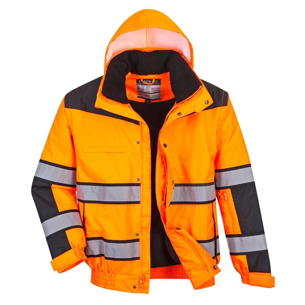 Portwest UC466 Hi Vis Classic Bomber Jacket with Elasticated Waistband - Gorvex.com