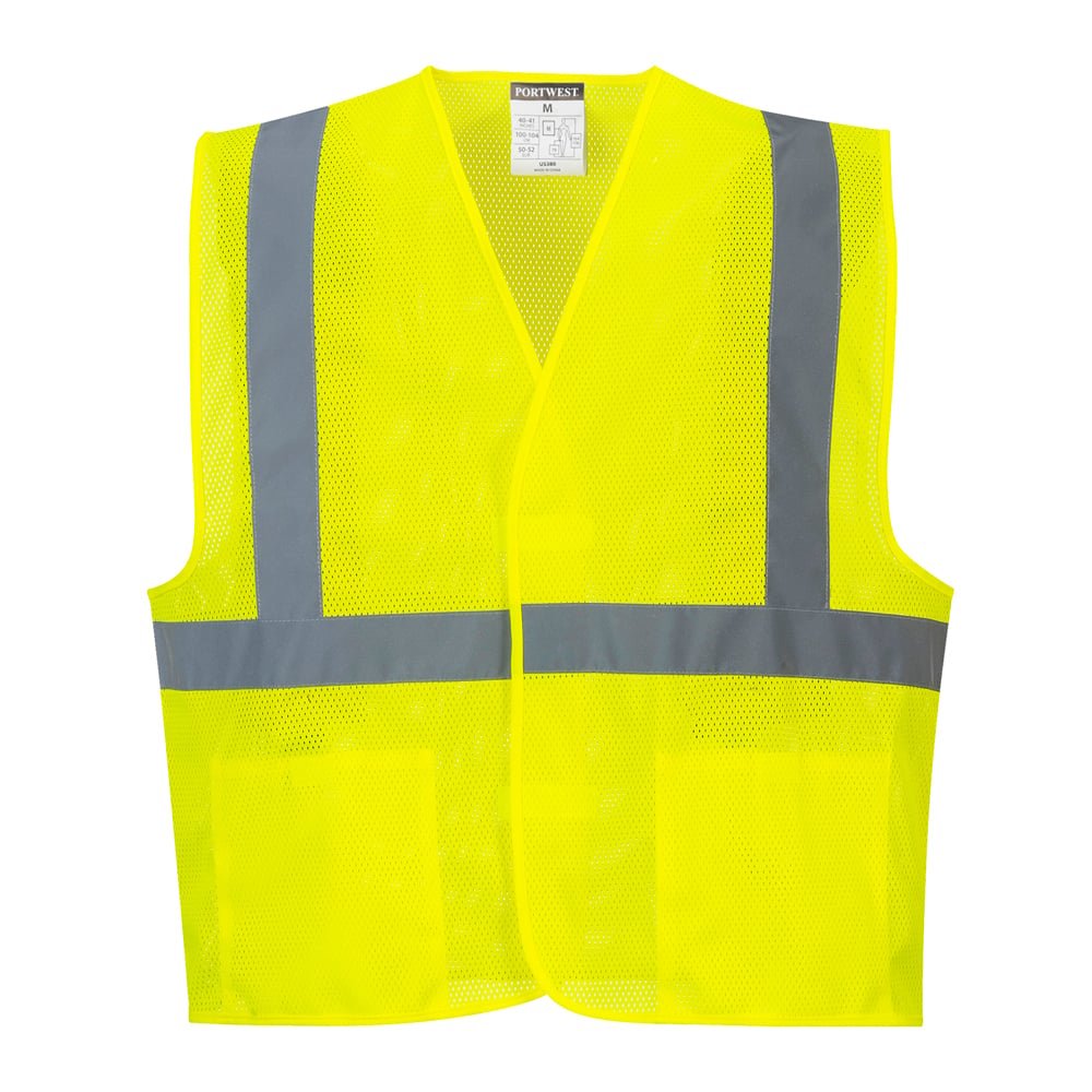 Portwest UC492 Series Hi Vis Economy Mesh Vest with Internal Pockets - Gorvex.com