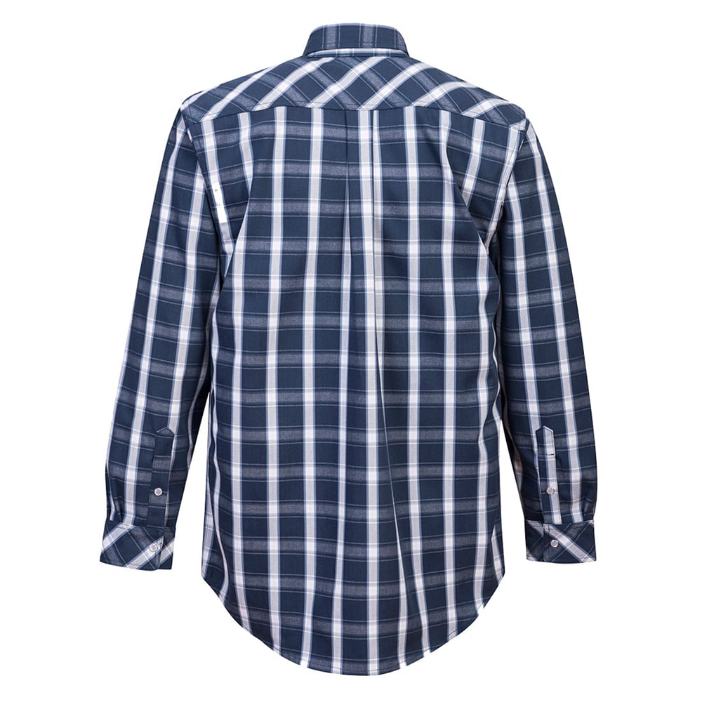 Portwest UFR97 Bizflame 88/12 FR Plaid Shirt with Stud Front Opening - Gorvex.com