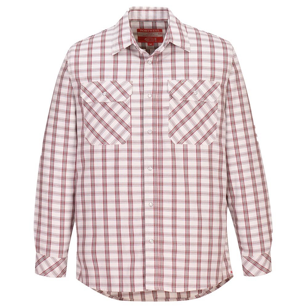 Portwest UFR97 Bizflame 88/12 FR Plaid Shirt with Stud Front Opening - Gorvex.com