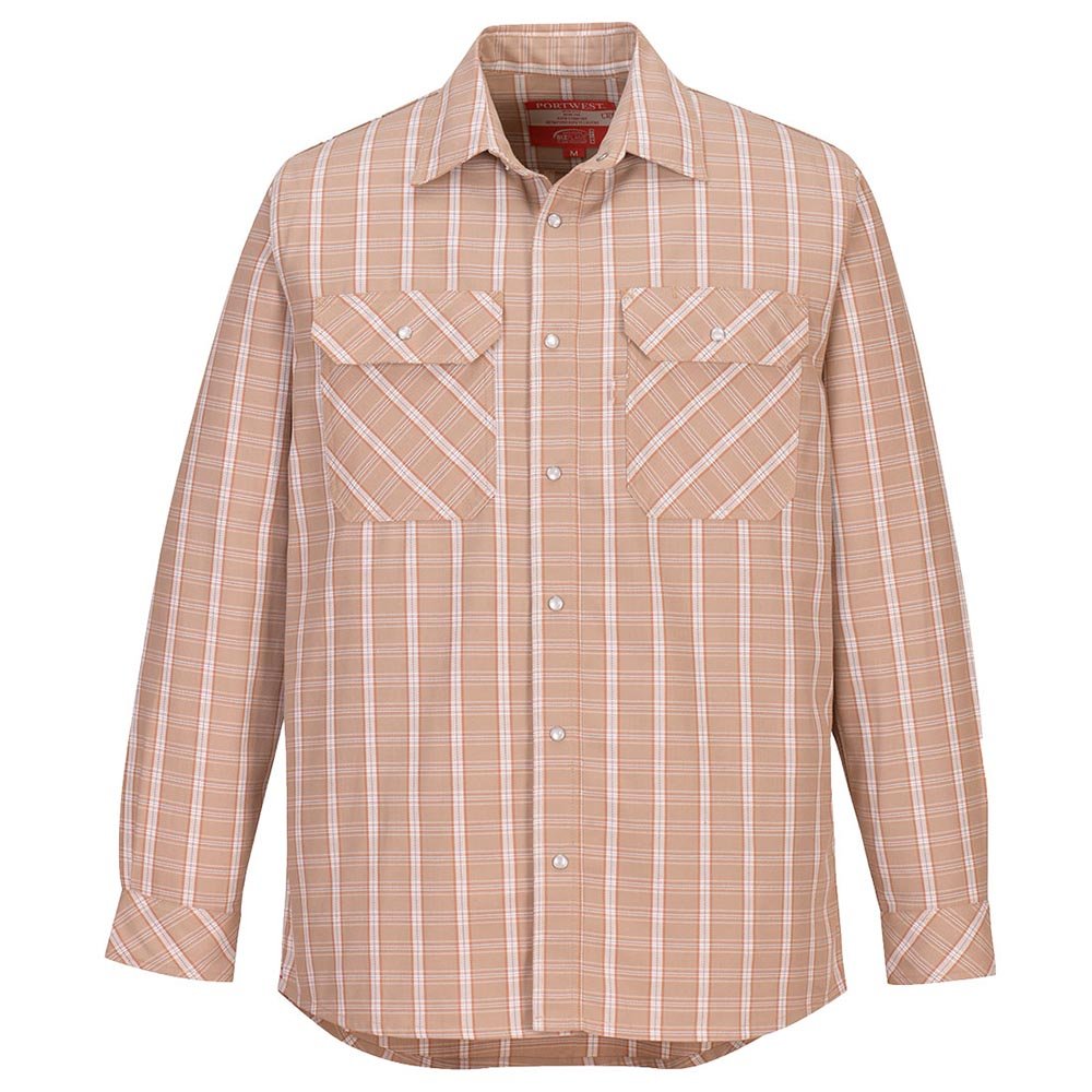 Portwest UFR97 Bizflame 88/12 FR Plaid Shirt with Stud Front Opening - Gorvex.com