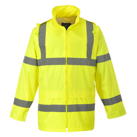 Portwest UH440 Hi Vis Rain Jacket with Vented Back Yoke and Eyelets - Gorvex.com