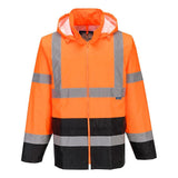 Portwest UH443 Hi Vis Classic Rain Jacket with Contrast Panel - Gorvex.com