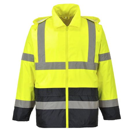 Portwest UH443 Hi Vis Classic Rain Jacket with Contrast Panel - Gorvex.com