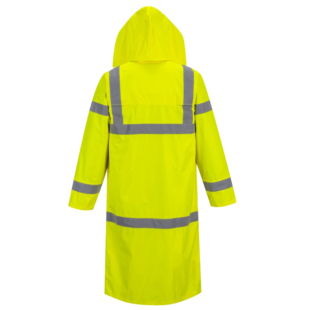 Portwest UH445 Hi Vis Classic Rain Coat 48" with Elastic Storm Cuff - Gorvex.com