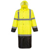 Portwest UH446 Class 3 Hi Vis Contrast 48" Rain Coat with Pack Away Hood - Gorvex.com