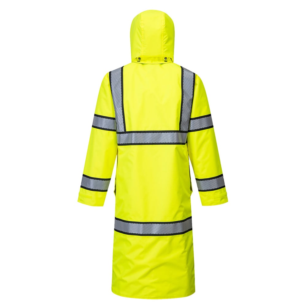 Portwest UH447 Class 3 Hi Vis Reversible Rain Coat with Segmented Tapes - Gorvex.com