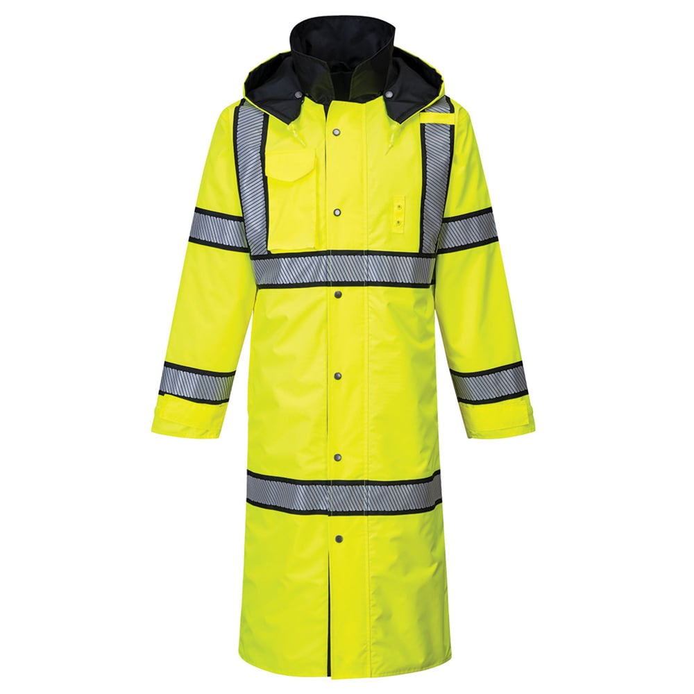 Portwest UH447 Class 3 Hi Vis Reversible Rain Coat with Segmented Tapes - Gorvex.com