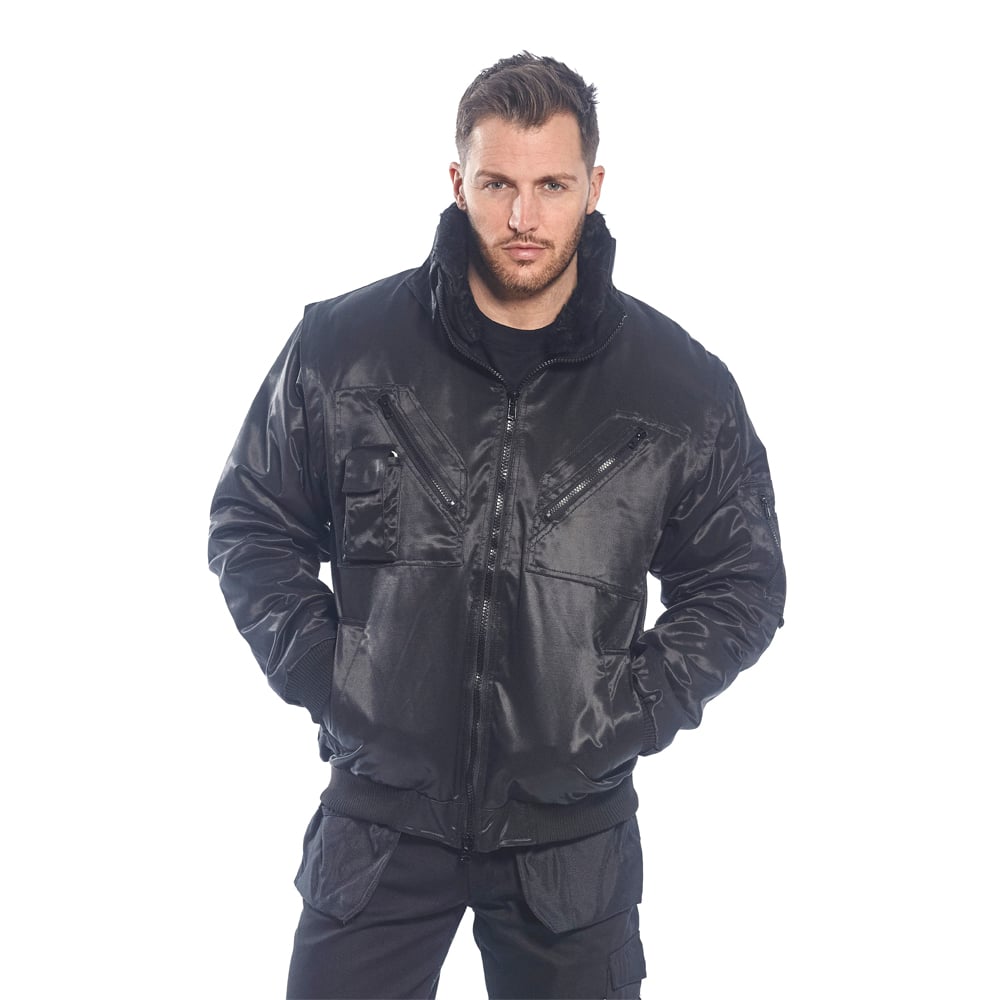 Portwest UPJ10 Pilot Jacket with Zip Out Pile Collar and Sleeves - Gorvex.com