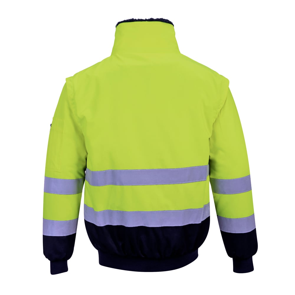 Portwest UPJ50 Hi Vis 3 - in - 1 Pilot Jacket with Removable Sleeves - Gorvex.com
