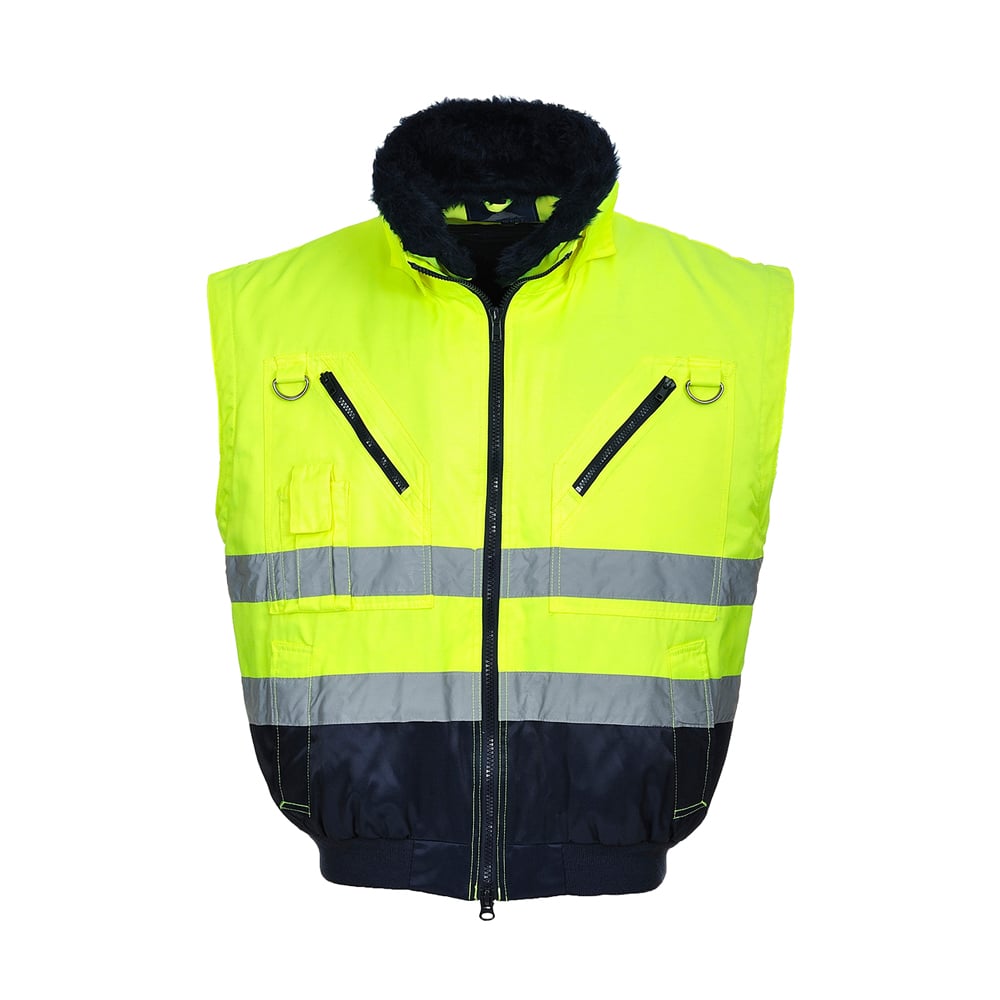 Portwest UPJ50 Hi Vis 3 - in - 1 Pilot Jacket with Removable Sleeves - Gorvex.com