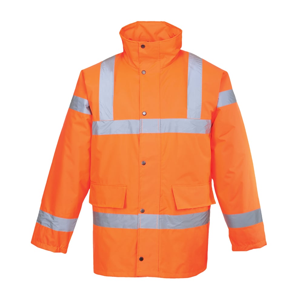 Portwest URT30 Hi Vis Traffic Jacket with Zip and Snap Closure - Gorvex.com