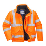 Portwest URT32 Hi Vis Orange Lined Bomber Jacket with Detachable Hood - Gorvex.com