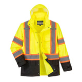 Portwest US361 Hi Vis Contrast Tape Rain Jacket with Pack Away Hood - Gorvex.com