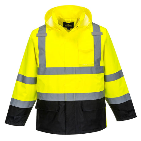 Portwest US366 Hi Vis Contrast Rain Jacket with Vented Back Cape - Gorvex.com