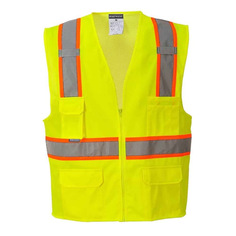 Portwest US372 Jackson Hi Vis Contrast Vest with Zipper Closure - Gorvex.com