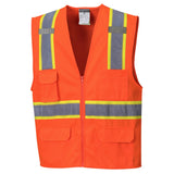 Portwest US372 Jackson Hi Vis Contrast Vest with Zipper Closure - Gorvex.com