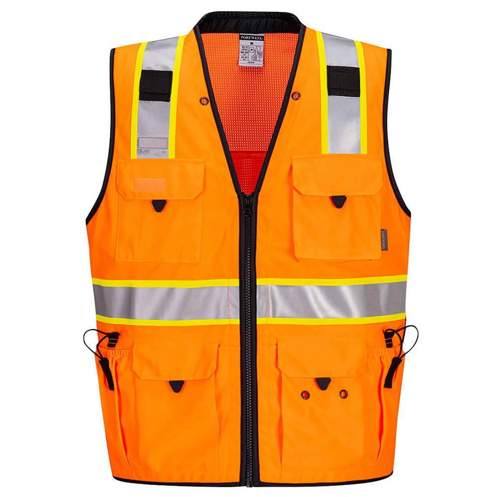 Portwest US376 Hi Vis Expert Pro Surveyor's Vest with 9 Pockets - Gorvex.com