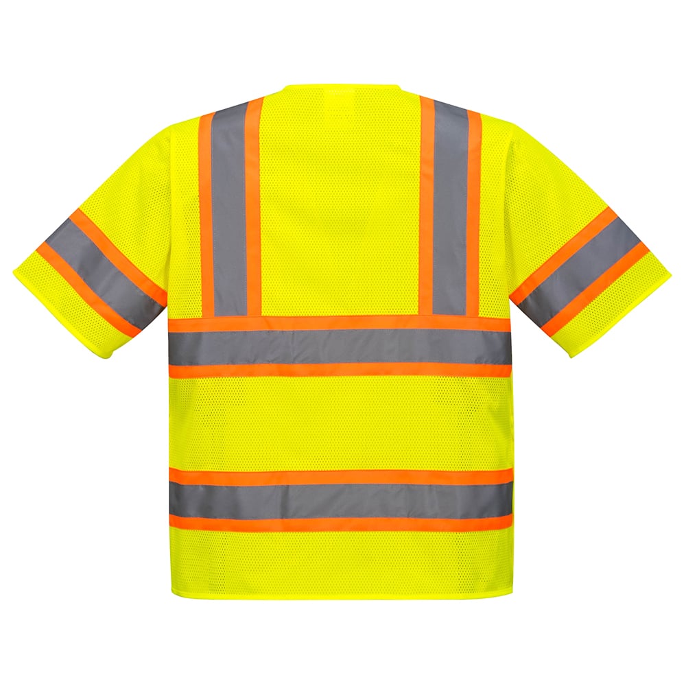 Portwest US382 Kobuk Hi Vis Yellow 5 - Point Breakaway Mesh Vest - Gorvex.com