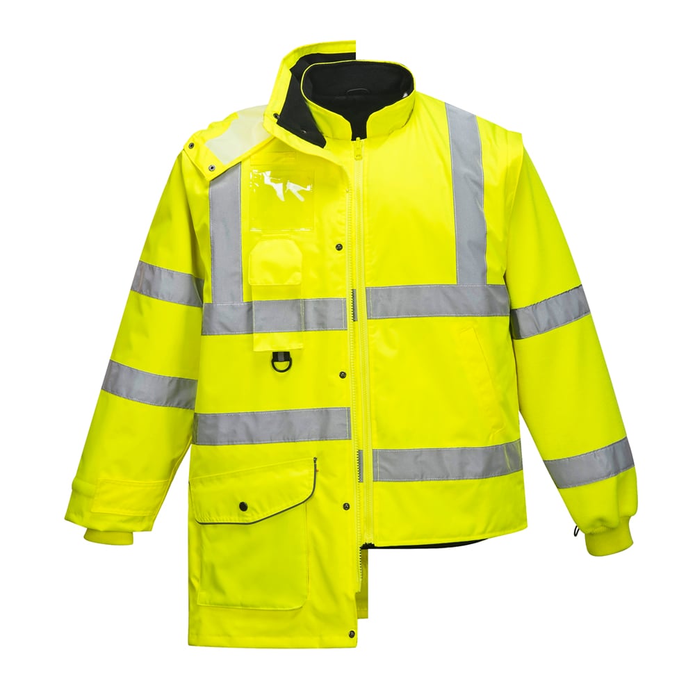 Portwest US427 Hi Vis 7 - in - 1 Traffic Jacket with Removable Warmer Vest - Gorvex.com