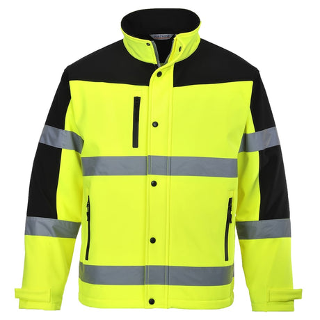 Portwest US429 Hi Vis Two Tone Softshell Jacket with Storm Flap Zipper - Gorvex.com